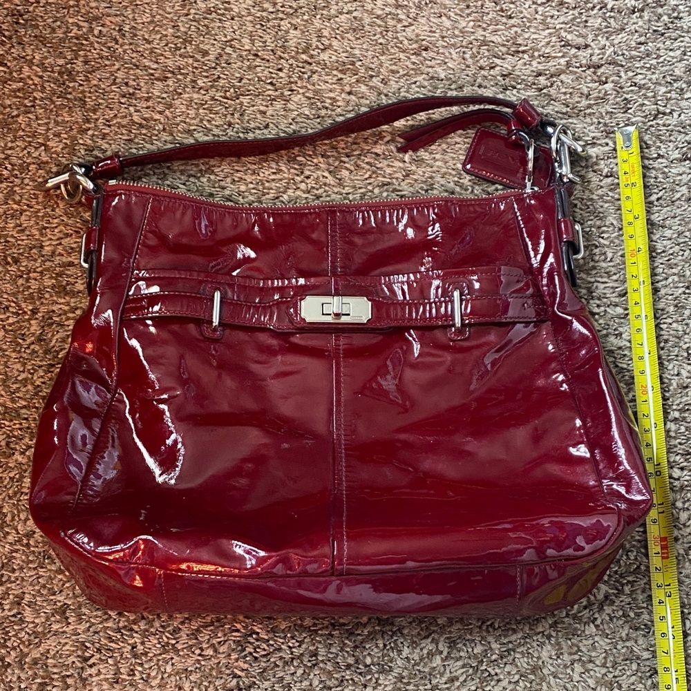 Coach Red Patent Leather Shoulder Bag